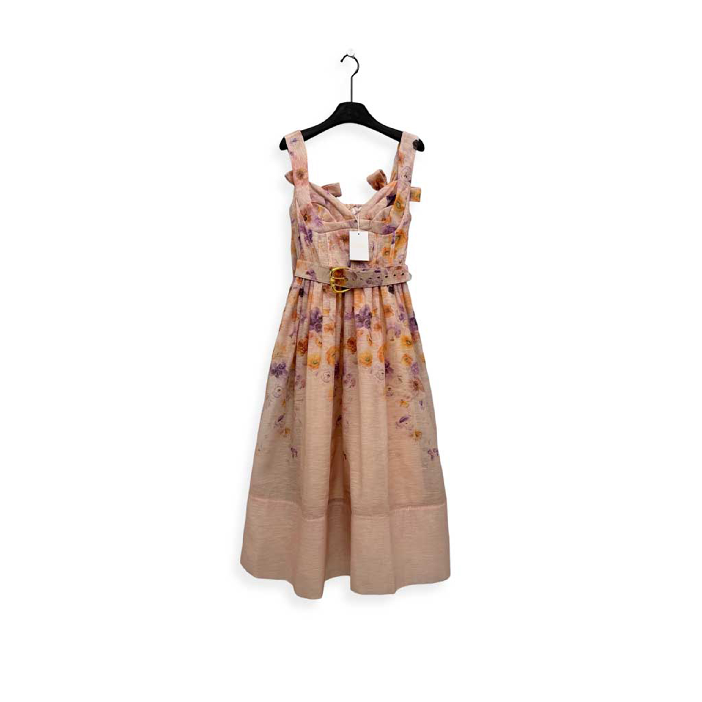 ZIMMERMANN RETRO FLORAL STRAPLESS SLIP DRESS 